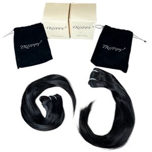 Triippy Raw Natural Black Remy Cambodian Human Hair 16 Inch Extensions